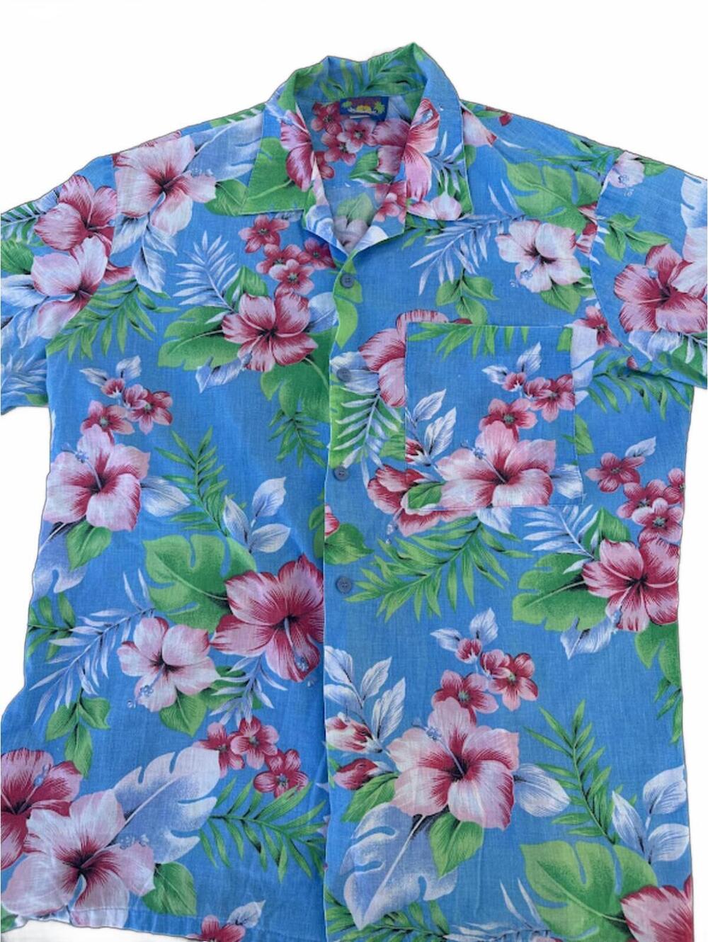 Hawaii Blues Blue Hibiscus Hawaiian Shirt XL